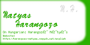 matyas harangozo business card